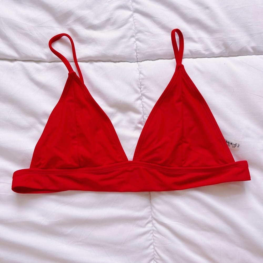 zaful red triangle bikini top